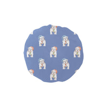 Load image into Gallery viewer, Watercolor White English Bulldogs Christmas Elastic Reusable Shower Caps-Accessories-Accessories, Christmas, Dog Mom Gifts, English Bulldog-CornflowerBlue-ONE SIZE-9