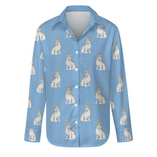 Load image into Gallery viewer, Watercolor White Fawn Russell Terriers Women&#39;s Shirt-Apparel-Apparel, Dog Mom Gifts, Jack Russell Terrier, Shirt-S-LightSkyBlue-13