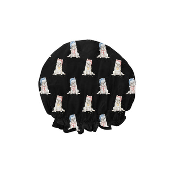 Watercolor White French Bulldogs Christmas Elastic Reusable Shower Caps-Accessories-Accessories, Christmas, Dog Mom Gifts, French Bulldog-18