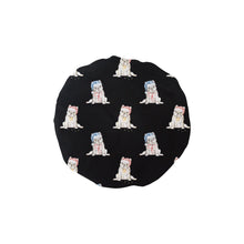 Load image into Gallery viewer, Watercolor White French Bulldogs Christmas Elastic Reusable Shower Caps-Accessories-Accessories, Christmas, Dog Mom Gifts, French Bulldog-Black-ONE SIZE-17