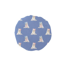 Load image into Gallery viewer, Watercolor White French Bulldogs Christmas Elastic Reusable Shower Caps-Accessories-Accessories, Christmas, Dog Mom Gifts, French Bulldog-CornflowerBlue-ONE SIZE-9