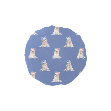 Watercolor White French Bulldogs Christmas Elastic Reusable Shower Caps-Accessories-Accessories, Christmas, Dog Mom Gifts, French Bulldog-CornflowerBlue-ONE SIZE-9