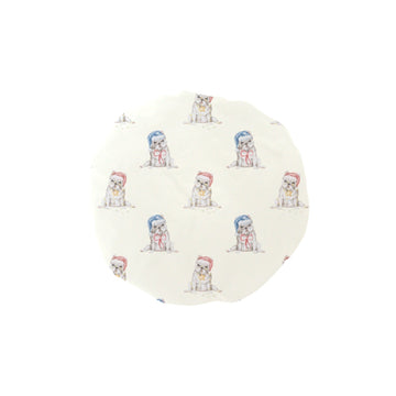 Watercolor White French Bulldogs Christmas Elastic Reusable Shower Caps-Accessories-Accessories, Christmas, Dog Mom Gifts, French Bulldog-Ivory5-ONE SIZE-1