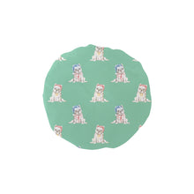 Load image into Gallery viewer, Watercolor White French Bulldogs Christmas Elastic Reusable Shower Caps-Accessories-Accessories, Christmas, Dog Mom Gifts, French Bulldog-MediumAquaMarine-ONE SIZE-13