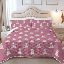 Load image into Gallery viewer, Watercolor White French Bulldogs Christmas Quilted Bedding Set-Bedding-Bedding,Blankets,Christmas,Home Decor-8