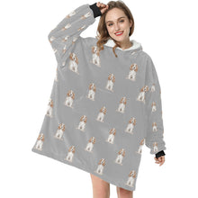 Load image into Gallery viewer, Watercolor White Orange Cocker Spaniels Blanket Hoodie-Blanket-Apparel, Blanket Hoodie, Blankets, Cocker Spaniel, Dog Mom Gifts-8