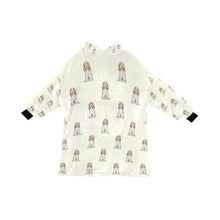 Load image into Gallery viewer, Watercolor White Orange Cocker Spaniels Blanket Hoodie-Blanket-Apparel, Blanket Hoodie, Blankets, Cocker Spaniel, Dog Mom Gifts-Ivory White-ONE SIZE-13