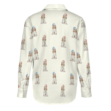 Watercolor White Orange Cocker Spaniels Christmas Women's Shirt-Apparel-Apparel, Christmas, Cocker Spaniel, Dog Mom Gifts, Shirt-15