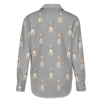 Watercolor White Orange Cocker Spaniels Christmas Women's Shirt-Apparel-Apparel, Christmas, Cocker Spaniel, Dog Mom Gifts, Shirt-36