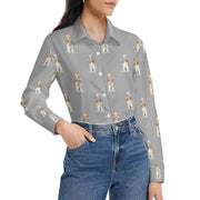 Watercolor White Orange Cocker Spaniels Christmas Women's Shirt-Apparel-Apparel, Christmas, Cocker Spaniel, Dog Mom Gifts, Shirt-37