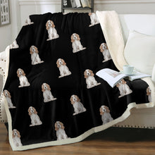 Load image into Gallery viewer, Watercolor White Orange Cocker Spaniels Fleece Blanket - 8 Colors-Blanket-Bedding, Blankets, Cocker Spaniel, Home Decor-15