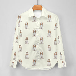 Watercolor White Orange Cocker Spaniels Women's Shirt-Apparel-Apparel, Cocker Spaniel, Dog Mom Gifts, Shirt-13