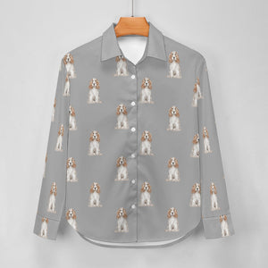 Watercolor White Orange Cocker Spaniels Women's Shirt-Apparel-Apparel, Cocker Spaniel, Dog Mom Gifts, Shirt-31