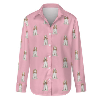 Watercolor White Orange Cocker Spaniels Women's Shirt-Apparel-Apparel, Cocker Spaniel, Dog Mom Gifts, Shirt-Light Pink-S-17