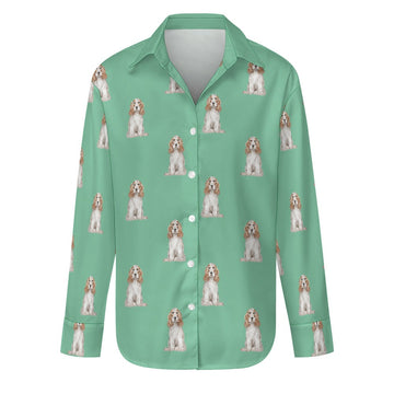 Watercolor White Orange Cocker Spaniels Women's Shirt-Apparel-Apparel, Cocker Spaniel, Dog Mom Gifts, Shirt-Mint Green-S-29