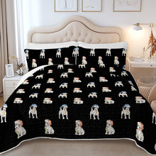 Load image into Gallery viewer, Watercolor White Red Rough Coat Russell Terriers Christmas Quilted Bedding Set-Bedding-Bedding,Blankets,Christmas,Home Decor-5