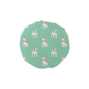 Watercolor White Red Russell Terrier Christmas Elastic Reusable Shower Caps-Accessories-Accessories, Christmas, Dog Mom Gifts, Jack Russell Terrier-MediumAquaMarine-ONE SIZE-13