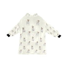 Load image into Gallery viewer, Watercolor White Red Russell Terriers Blanket Hoodie-Blanket-Apparel, Blanket Hoodie, Blankets, Dog Mom Gifts, Jack Russell Terrier-Ivory White-ONE SIZE-13