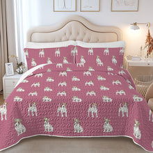 Load image into Gallery viewer, Watercolor White Red Russell Terriers Quilted Bedding Set-Bedding-Bedding,Blankets,Christmas,Home Decor-13