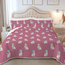 Load image into Gallery viewer, Watercolor White Tan Russell Terriers Christmas Quilted Bedding Set-Bedding-Bedding,Blankets,Christmas,Home Decor-13