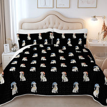 Load image into Gallery viewer, Watercolor White Tan Russell Terriers Christmas Quilted Bedding Set-Bedding-Bedding,Blankets,Christmas,Home Decor-5