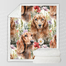 Load image into Gallery viewer, Watercolor Wonderland Chocolate Dachshunds Soft Warm Fleece Blanket-Blanket-Blankets, Dachshund, Home Decor-10