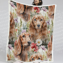 Load image into Gallery viewer, Watercolor Wonderland Chocolate Dachshunds Soft Warm Fleece Blanket-Blanket-Blankets, Dachshund, Home Decor-Small-1