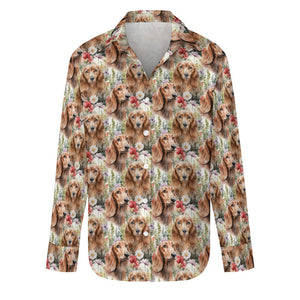 Watercolor Wonderland Chocolate Dachshunds Women's Shirt-Apparel-Apparel, Dachshund, Shirt-S-White-1