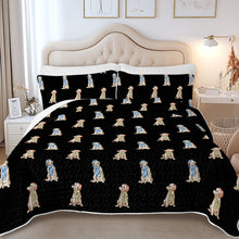 Load image into Gallery viewer, Watercolor Yellow Labrador Christmas Quilted Bedding Set-Bedding-Bedding,Blankets,Christmas,Home Decor-6
