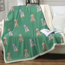 Load image into Gallery viewer, Watercolor Yellow Labrador Christmas Sherpa Fleece Blanket - 8 Colors-Blanket-Bedding, Blankets, Christmas, Home Decor, Labrador-Mint Green-Single-20