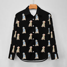 Load image into Gallery viewer, Watercolor Yellow Labrador Christmas Women's Shirt-Apparel-Apparel, Christmas, Dog Mom Gifts, Labrador, Shirt-10