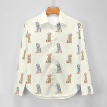 Load image into Gallery viewer, Watercolor Yellow Labrador Christmas Women's Shirt-Apparel-Apparel, Christmas, Dog Mom Gifts, Labrador, Shirt-13