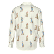 Load image into Gallery viewer, Watercolor Yellow Labrador Christmas Women's Shirt-Apparel-Apparel, Christmas, Dog Mom Gifts, Labrador, Shirt-14