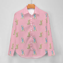 Load image into Gallery viewer, Watercolor Yellow Labrador Christmas Women's Shirt-Apparel-Apparel, Christmas, Dog Mom Gifts, Labrador, Shirt-16