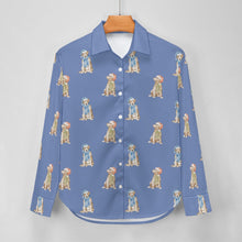 Load image into Gallery viewer, Watercolor Yellow Labrador Christmas Women's Shirt-Apparel-Apparel, Christmas, Dog Mom Gifts, Labrador, Shirt-25