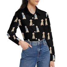 Load image into Gallery viewer, Watercolor Yellow Labrador Christmas Women's Shirt-Apparel-Apparel, Christmas, Dog Mom Gifts, Labrador, Shirt-37