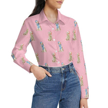 Load image into Gallery viewer, Watercolor Yellow Labrador Christmas Women's Shirt-Apparel-Apparel, Christmas, Dog Mom Gifts, Labrador, Shirt-43