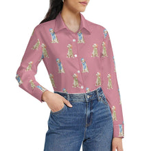 Load image into Gallery viewer, Watercolor Yellow Labrador Christmas Women's Shirt-Apparel-Apparel, Christmas, Dog Mom Gifts, Labrador, Shirt-44