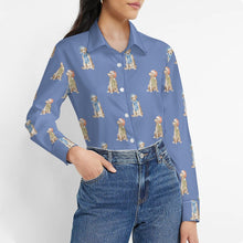 Load image into Gallery viewer, Watercolor Yellow Labrador Christmas Women's Shirt-Apparel-Apparel, Christmas, Dog Mom Gifts, Labrador, Shirt-5