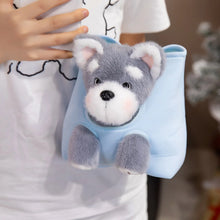 Load image into Gallery viewer, Wearable Schnauzer in a Travel Bag Stuffed Animal Plush Toy-11