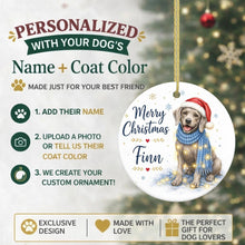 Load image into Gallery viewer, Weimaraner Christmas Ornament - Cozy Winter Pet Portrait Design - Personalize with Photo and Name-Christmas Ornament-Christmas,Christmas Ornament,Personalize Artwork-2