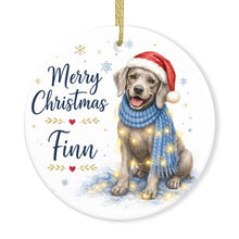 Load image into Gallery viewer, Weimaraner Christmas Ornament - Cozy Winter Pet Portrait Design - Personalize with Photo and Name-Christmas Ornament-Christmas,Christmas Ornament,Personalize Artwork-3