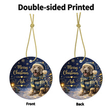 Load image into Gallery viewer, Weimaraner Christmas Ornament - Cozy Winter Pet Portrait Design - Personalize with Photo and Name-Christmas Ornament-Christmas,Christmas Ornament,Personalize Artwork-5