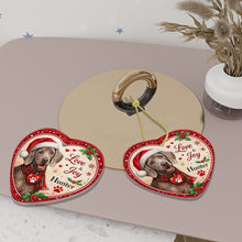 Load image into Gallery viewer, Weimaraner Christmas Ornament - Love &amp; Joy Heart Shaped Portrait - Personalize with Photo and Name-Christmas Ornament-Christmas,Christmas Ornament,Personalize Artwork,Weimaraner-6