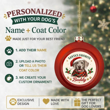 Load image into Gallery viewer, Weimaraner Ornament - Classic Red Round Shape - Santa's Favourite Design - Personalized with Photo and Name-Christmas Ornament-Christmas,Christmas Ornament,Personalize Artwork,Weimaraner-2