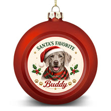 Load image into Gallery viewer, Weimaraner Ornament - Classic Red Round Shape - Santa's Favourite Design - Personalized with Photo and Name-Christmas Ornament-Christmas,Christmas Ornament,Personalize Artwork,Weimaraner-4