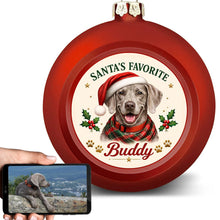 Load image into Gallery viewer, Weimaraner Ornament - Classic Red Round Shape - Santa's Favourite Design - Personalized with Photo and Name-Christmas Ornament-Christmas,Christmas Ornament,Personalize Artwork,Weimaraner-1