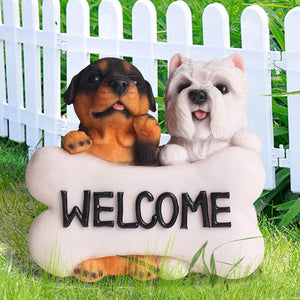 West Highland Terrier and Rottweiler Welcome Garden Statue-Home Decor-Dogs, Home Decor, Rottweiler, Statue, West Highland Terrier-7