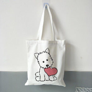 West Highland Terrier Love Canvas Tote BagAccessories