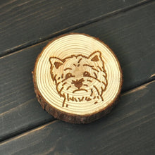 Load image into Gallery viewer, Image of a wood-engraved West Highland Terrier coaster